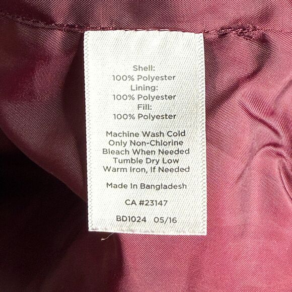 Talbots Womens Puffer Vest Large Grey Cream Polka Dots Full Zip Cabincore - Picture 6 of 8